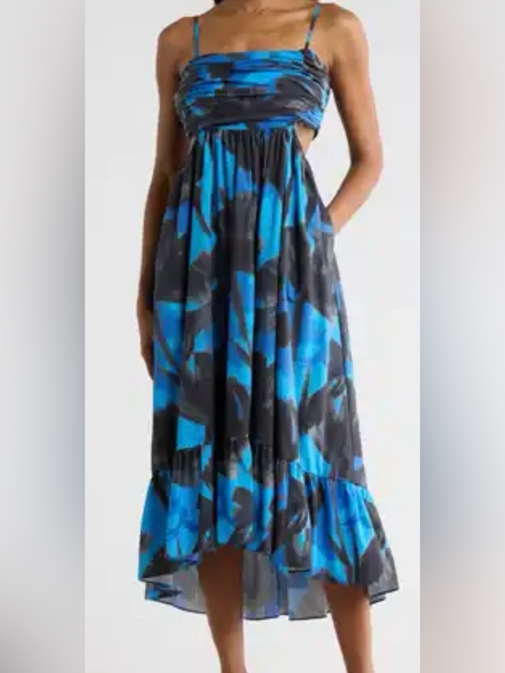 HUTCH X ANTHROPOLOGIE NWT Mabel cutout floral smocked maxi flowy dress sz s